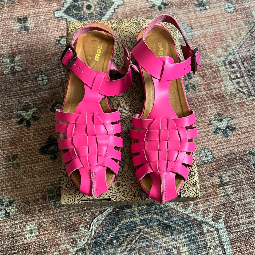 Rosa Mosa | Leather Fisherman Sandals | Magenta | 39 (8.5)